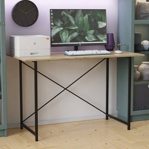 Стіл письмовий Line Лайт Ferrum-decor 750x1200x500 Чорний метал ДСП Дуб Сонома 16 мм (FRD-104853) FRD-104853 фото