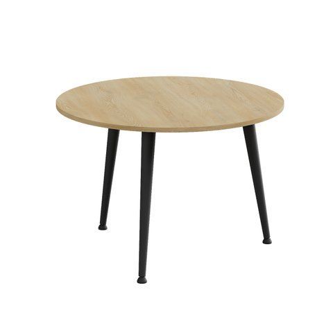 Журнальний круглий стіл OPTIMA 1 ніжки конусні Ferrum-decor 450x670x670 Чорний метал ДСП Дуб Кремона Торро 16 мм (FRD-107536) FRD-107536 фото