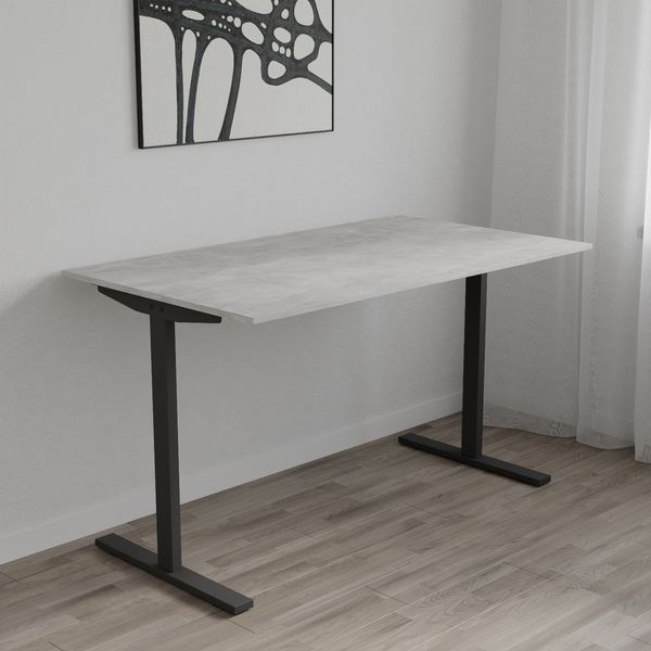 Стол письменный Space Ferrum-decor 750x1400x700 Черный металл ДСП Бетон 16 мм (FRD-107986) FRD-107986 фото