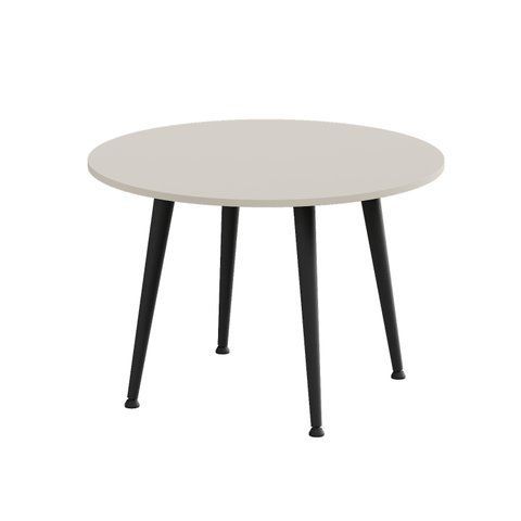Журнальний круглий стіл OPTIMA 2 ніжки конусні Ferrum-decor 450x670x670 Чорний метал ДСП Кашемір 16 мм (FRD-107545) FRD-107545 фото