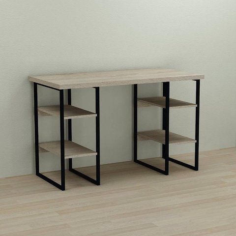 Письмовий стіл Ferrum-decor Карен 76x140x70 чорний ДСП Дуб Сонома 32мм (FRD-102076) FRD-102076 фото