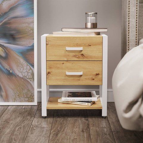 Тумба універсальна Ferrum-decor Вів'єн 2/1 50x41x40 білий ДСП Дуб Сан-Марино 16мм (FRD-104177) FRD-104177 фото