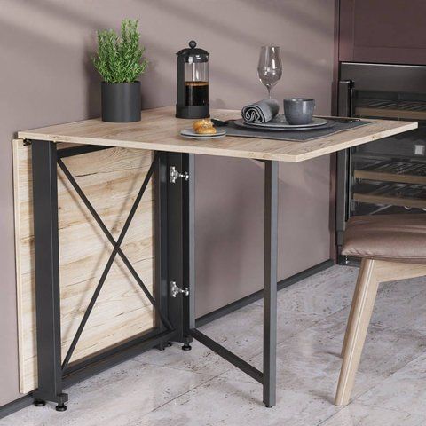 Стіл-книжка трансформер Оріон 2 Ferrum-decor 750x1520x730 Чорний метал ДСП Дуб Сан-Марино 16 мм (FRD-104584) FRD-104584 фото