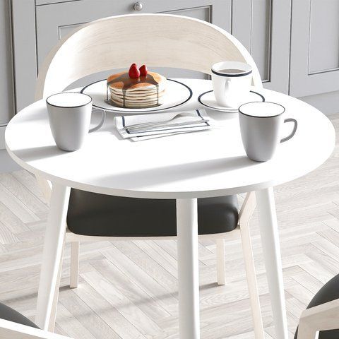 Стол круглый OPTIMA 3 ноги на конус Ferrum-decor 750x670x670 Белый металл ДСП Белый 16 мм (FRD-107447) FRD-107447 фото