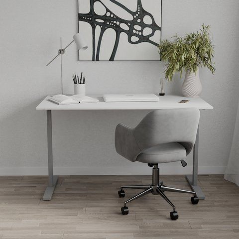 Стол письменный Space Ferrum-decor 750x1400x700 Серый металл ДСП Белый 16 мм (FRD-107998) FRD-107998 фото