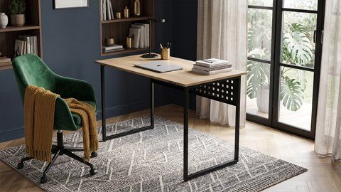 Стіл письмовий Майк Ferrum-decor 75x120x70 Чорний метал ДСП Дуб Евок Прибережний 16 мм (FRD-108249) FRD-108249 фото