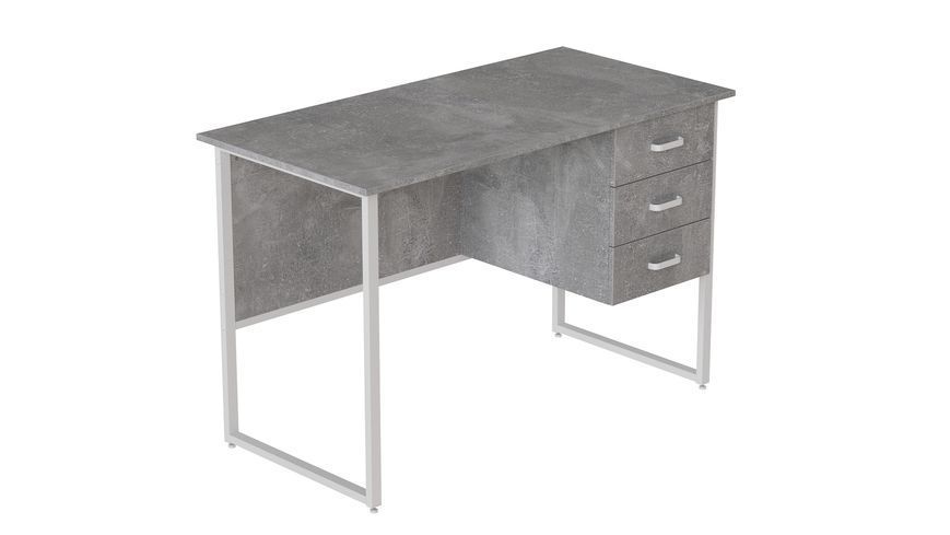 Компьютерный стол Ferrum-decor Гарри 75x140x60 белый ДСП Бетон 16мм (FRD-107298) FRD-107298 фото