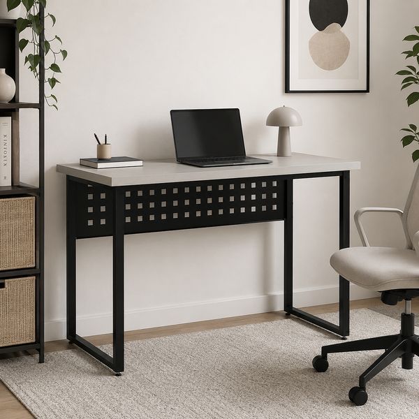 Стіл письмовий Майк Ferrum-decor 75x100x60 Чорний метал ДСП Кашемір 32 мм (FRD-108300) FRD-108300 фото