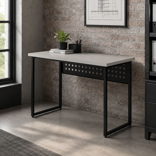 Стіл письмовий Майк Ferrum-decor 75x100x60 Чорний метал ДСП Кашемір 32 мм (FRD-108300) FRD-108300 фото