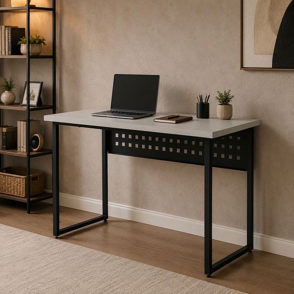 Стіл письмовий Майк Ferrum-decor 75x100x60 Чорний метал ДСП Кашемір 32 мм (FRD-108300) FRD-108300 фото