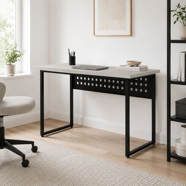 Стіл письмовий Майк Ferrum-decor 75x100x60 Чорний метал ДСП Кашемір 32 мм (FRD-108300) FRD-108300 фото