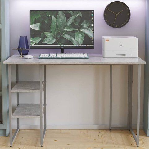 Стол письменный Кевин Ferrum-decor 75x120x70 Серый металл ДСП Бетон 32 мм (FRD-106572) FRD-106572 фото
