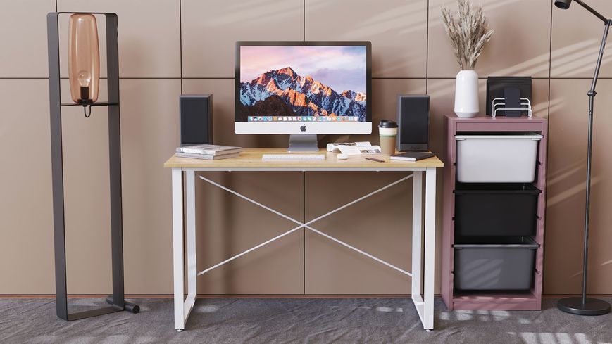 Компьютерный стол Ferrum-decor Дейв 75x140x60 белый ДСП Дуб Артизан 32мм (FRD-107050) FRD-107050 фото
