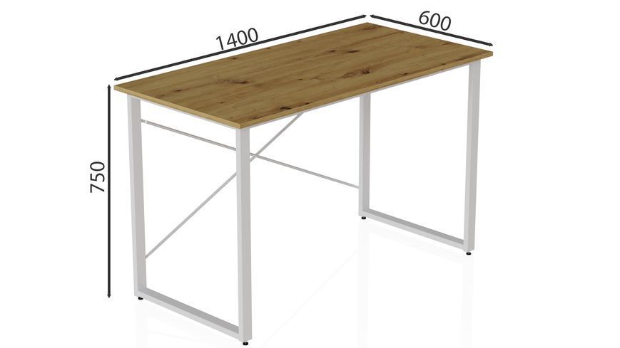 Компьютерный стол Ferrum-decor Дейв 75x140x60 белый ДСП Дуб Артизан 32мм (FRD-107050) FRD-107050 фото