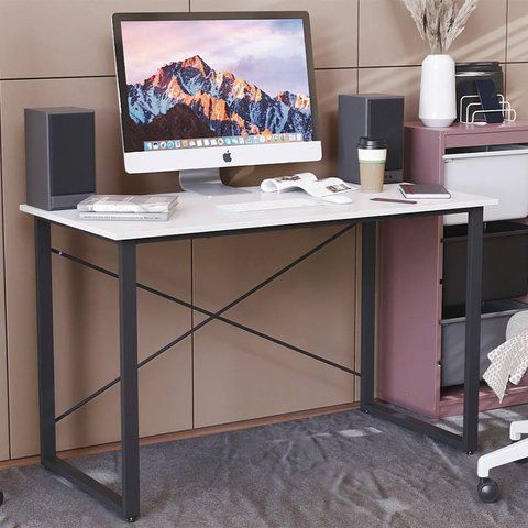 Письмовий стіл Ferrum-decor Дейв 75x140x60 чорний ДСП Біле 16мм (FRD-101983) FRD-101983 фото