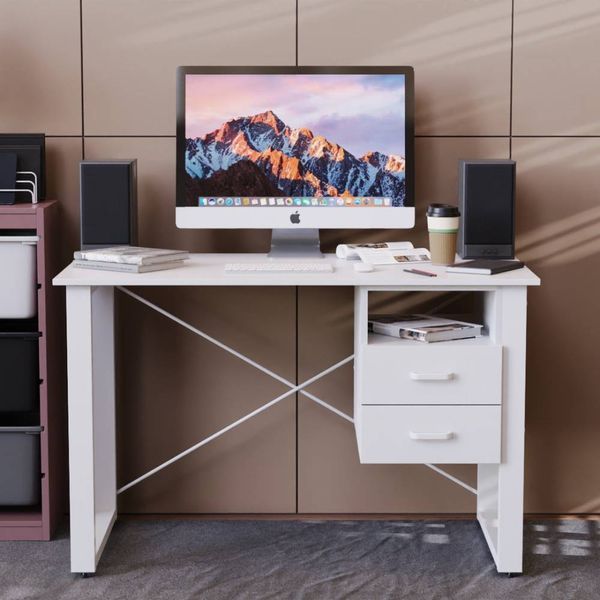 Письмовий стіл із ящиками Ferrum-decor Оскар 750x1400x600 метал Білий ДСП Біле 16 мм (FRD-103241) FRD-103241 фото