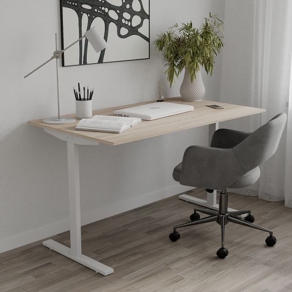 Стіл письмовий Space Ferrum-decor 750x1000x600 Білий метал ДСП Дуб Сан-Марино 16 мм (FRD-107852) FRD-107852 фото