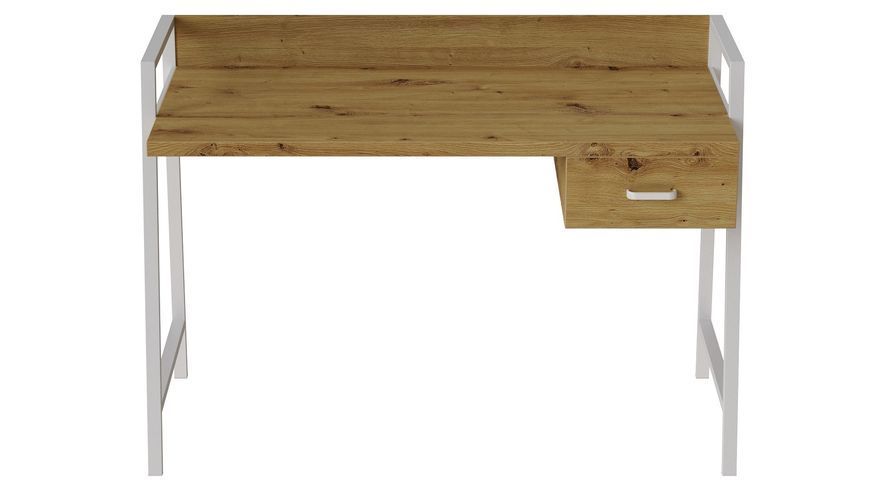 Письмовий стіл Ferrum-decor Комфорт 750x1000x600 Білий метал ДСП Дуб Артизан 32 мм (FRD-103441) FRD-103441 фото