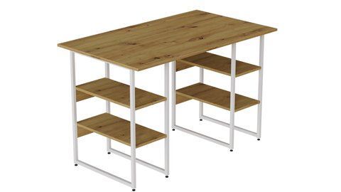 Компьютерный стол Ferrum-decor Карэн 75x140x60 белый ДСП Дуб Артизан 16мм (FRD-107252) FRD-107252 фото