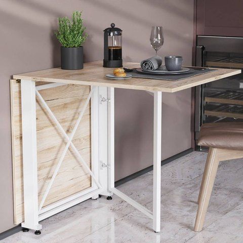 Стіл-книга трансформер Оріон 2 Ferrum-decor 750x1520x730 Білий метал ДСП Дуб Сан-Марино 16 мм (FRD-104591) FRD-104591 фото