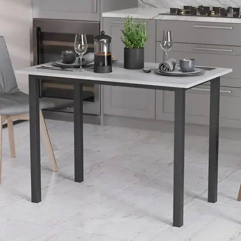 Стіл універсальний Knap Ferrum-decor 750x1400x600 Чорний метал ДСП Білий 16 мм (FRD-106354) FRD-106354 фото