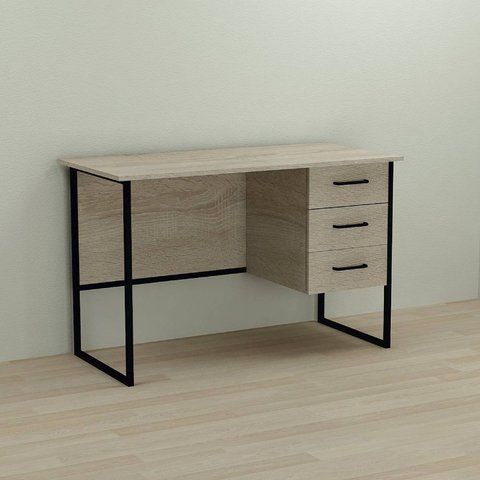Письмовий стіл Ferrum-decor Гаррі 75x120x70 чорний ДСП Дуб Сонома 16мм (FRD-103552) FRD-103552 фото