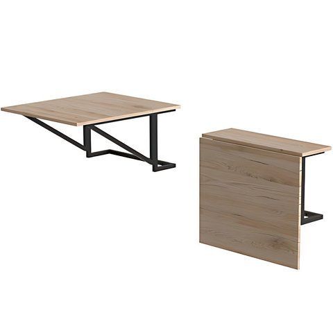 Стіл розкладний Олександр 2 Ferrum-decor 750x600x700 Чорний метал ДСП Дуб Сан-Марино 16 мм (FRD-104893) FRD-104893 фото