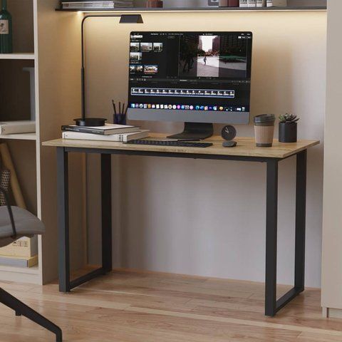 Стол письменный Кнап 2 Ferrum-decor 750x1400x600 Черный металл ДСП Дуб Сонома 16 мм (FRD-106405) FRD-106405 фото
