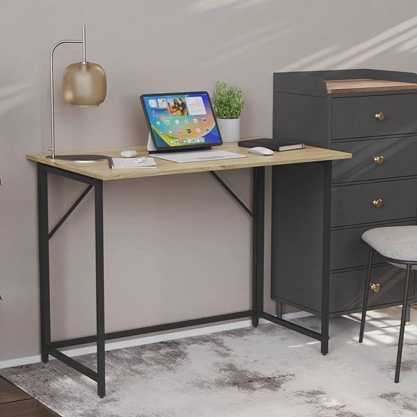 Стіл розкладний Моріс Ferrum-decor 750x1000x600 Чорний метал ДСП Дуб Сонома 16 мм (FRD-104672) FRD-104672 фото