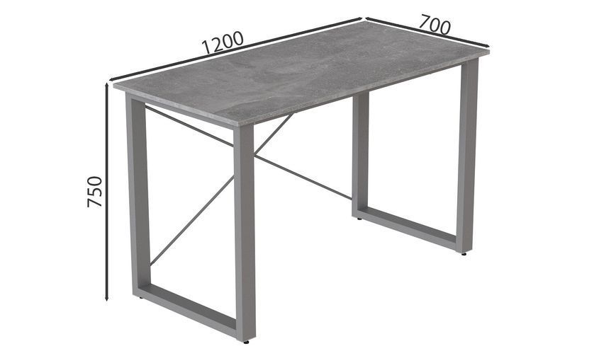 Письмовий стіл Ferrum-decor Драйв 750x1200x700 Сірий метал ДСП Бетон 32 мм (FRD-103393) FRD-103393 фото