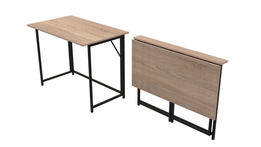 Стіл розкладний Моріс Ferrum-decor 750x1000x600 Чорний метал ДСП Дуб Сонома 16 мм (FRD-104672) FRD-104672 фото