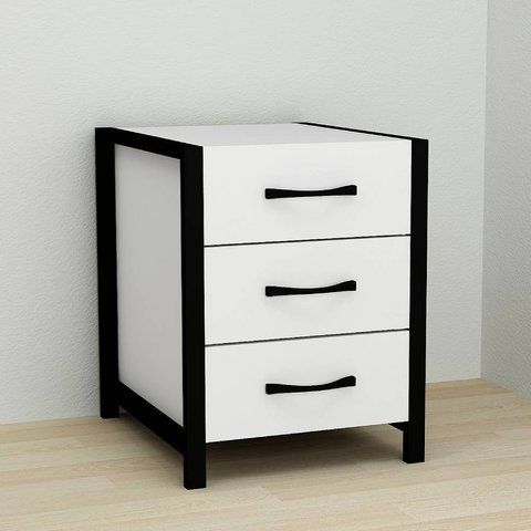 Тумба універсальна Ferrum-decor Вів'єн 3 50x41x40 чорний ДСП Біле 16мм (FRD-104186) FRD-104186 фото
