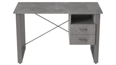 Письмовий стіл із ящиками Ferrum-decor Оскар 750x1400x700 метал Сірий ДСП Бетон 16 мм (FRD-103295) FRD-103295 фото