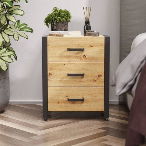 Тумба універсальна Ferrum-decor Вів'єн 3 50x41x40 чорний ДСП Дуб Сан-Марино 16мм (FRD-104187) FRD-104187 фото