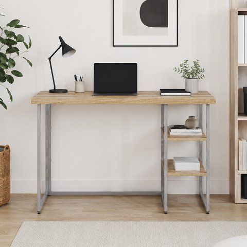 Стол письменный Кевин Ferrum-decor 75x120x60 Серый металл ДСП Дуб Евок Прибрежный 32 мм (FRD-108056) FRD-108056 фото