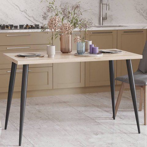 Стол кухонный Марсель 30 Ferrum-decor 75x120x70 Черный металл ДСП Дуб Сан-Марино 32 мм (FRD-106692) FRD-106692 фото