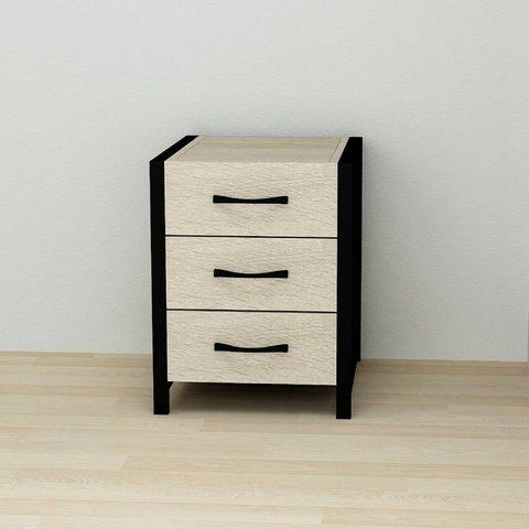 Тумба універсальна Ferrum-decor Вів'єн 3 50x41x40 чорний ДСП Дуб Сонома 16мм (FRD-104188) FRD-104188 фото