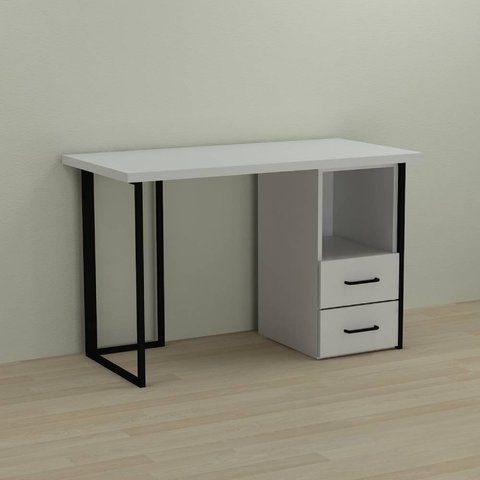 Письмовий стіл Ferrum-decor Отто 76x140x70 чорний ДСП Біле 32мм (FRD-103606) FRD-103606 фото