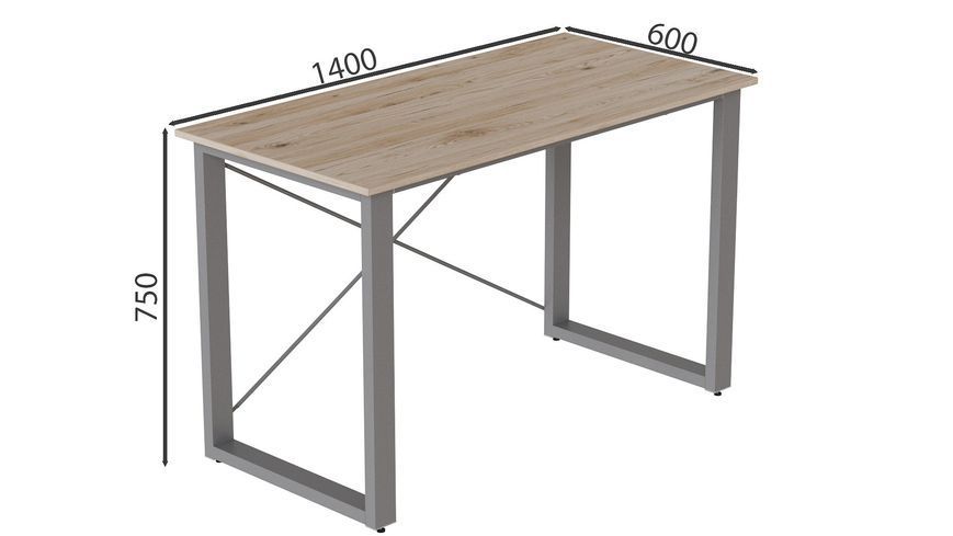 Письмовий стіл Ferrum-decor Драйв 750x1400x600 Сірий метал ДСП Дуб Сан-Марино 32 мм (FRD-103346) FRD-103346 фото