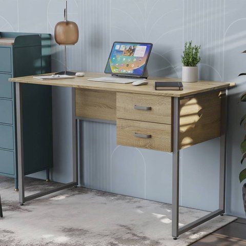 Письменный стол Ferrum-decor Дакота 75x120x70 серый ДСП Дуб Сонома 16мм (FRD-102339) FRD-102339 фото