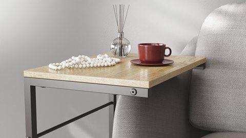 Столик приставний Террі Ferrum-decor 650x440x330 Чорний метал ДСП Дуб Сонома 16 мм (FRD-104651) FRD-104651 фото