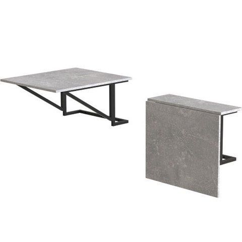 Стіл розкладний Олександр 7 Ferrum-decor 750x600x700 Чорний метал ДСП Бетон 16 мм (FRD-104898) FRD-104898 фото