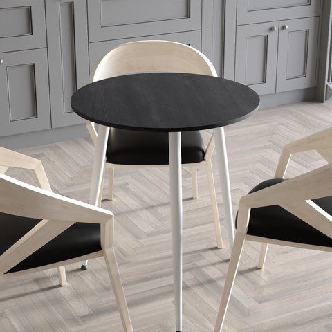 Стол круглый OPTIMA 3 ноги на конус Ferrum-decor 750x670x670 Белый металл ДСП Дуб Каштан Арвадонна 16 мм (FRD-107560) FRD-107560 фото