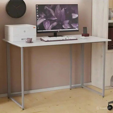 Письменный стол Ferrum-decor Ханна 75x100x60 серый ДСП Белое 16мм (FRD-101391) FRD-101391 фото