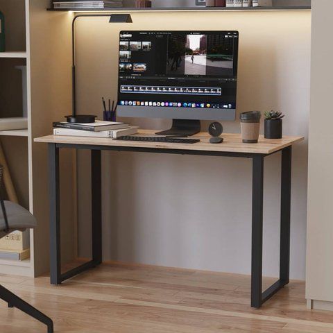 Стол письменный Кнап 2 Ferrum-decor 750x1000x700 Черный металл ДСП Дуб Сан-Марино 16 мм (FRD-106411) FRD-106411 фото