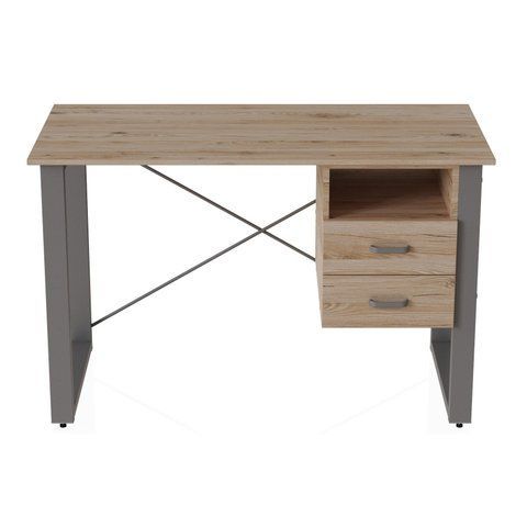 Письмовий стіл із ящиками Ferrum-decor Оскар 750x1400x600 метал Сірий ДСП Дуб Сан-Марино 16 мм (FRD-103249) FRD-103249 фото