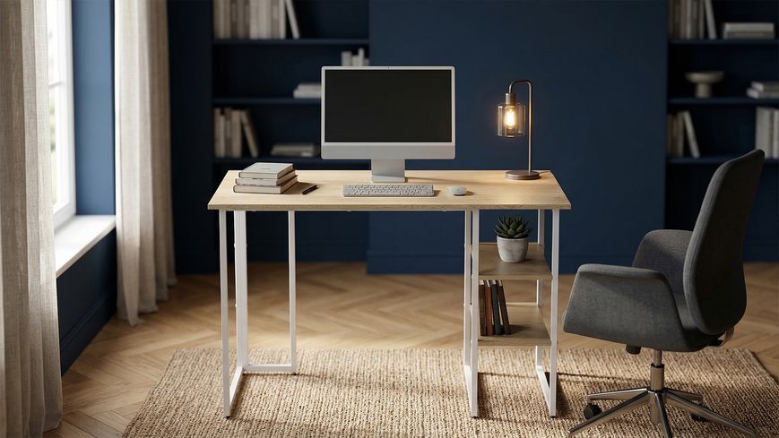 Стол письменный Кевин Ferrum-decor 75x120x60 Белый металл ДСП Дуб Кремона Торро 16 мм (FRD-108160) FRD-108160 фото
