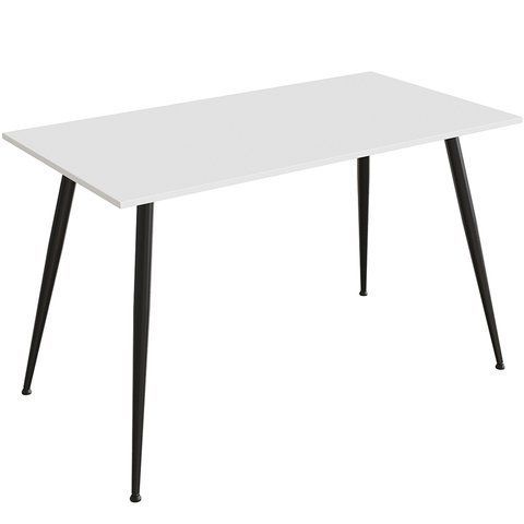 Стол кухонный Марсель 40 Ferrum-decor 75x120x70 Черный металл ДСП Белый 16 мм (FRD-106767) FRD-106767 фото