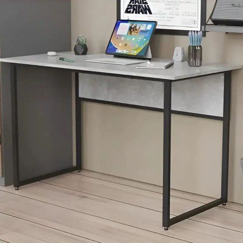 Стол письменный Коди Ferrum-decor 75x120x60 Черный металл ДСП Бетон 16 мм (FRD-106585) FRD-106585 фото