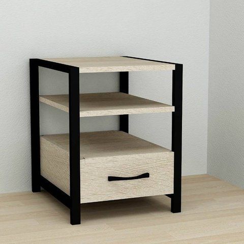 Тумба універсальна Ferrum-decor Вів'єн 1/1 50x41x40 чорний ДСП Дуб Сонома 16мм (FRD-104142) FRD-104142 фото